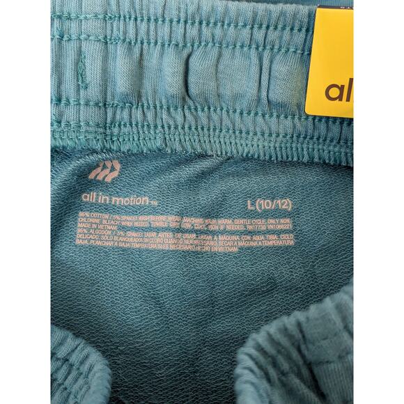 All in Motion Performance Core Shorts L 10 12 Teal Green Girls Sweats Mid Rise - Picture 3 of 7